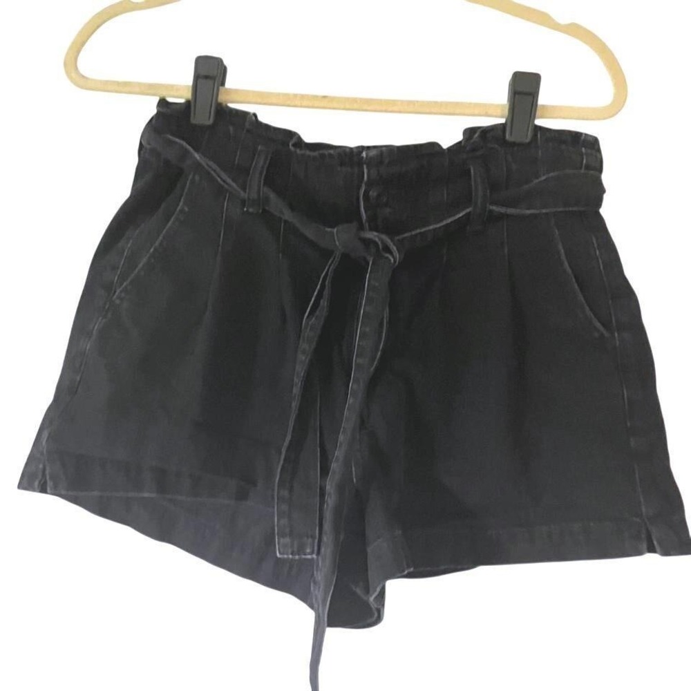 American Eagle Outfitters Paperbag Waist Denim Shorts Black Size 8